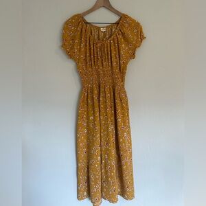 Smocked Bodice Midi Dress